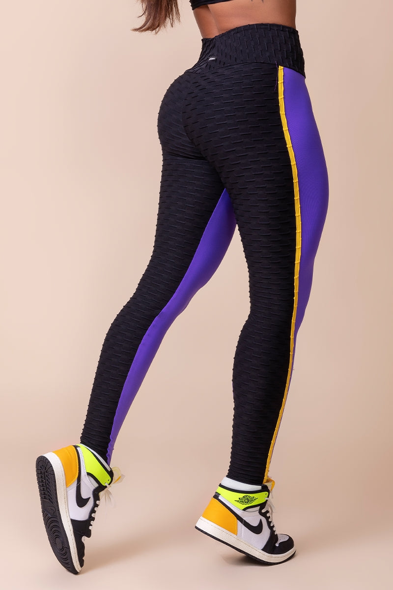 Canoan Anti-Cellulite Scrunch Booty Textured Leggings - Purple with Bl –  Sexy Unique Outfits, LLC